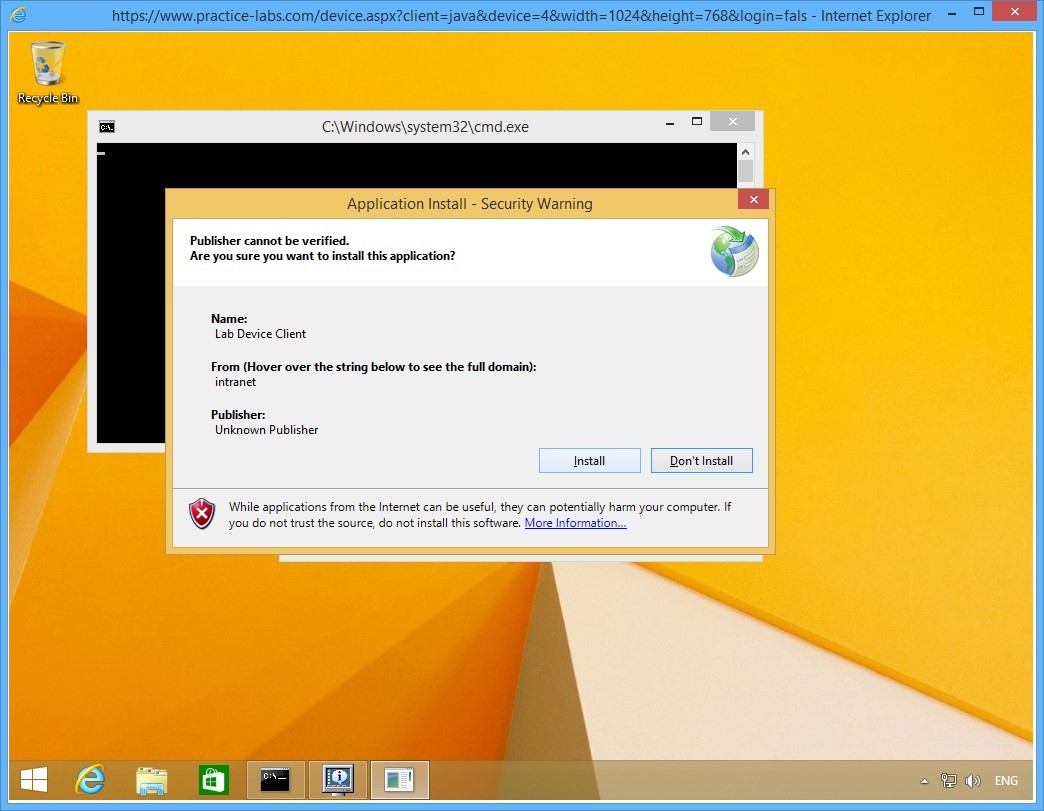 Practice Labs screenshot.